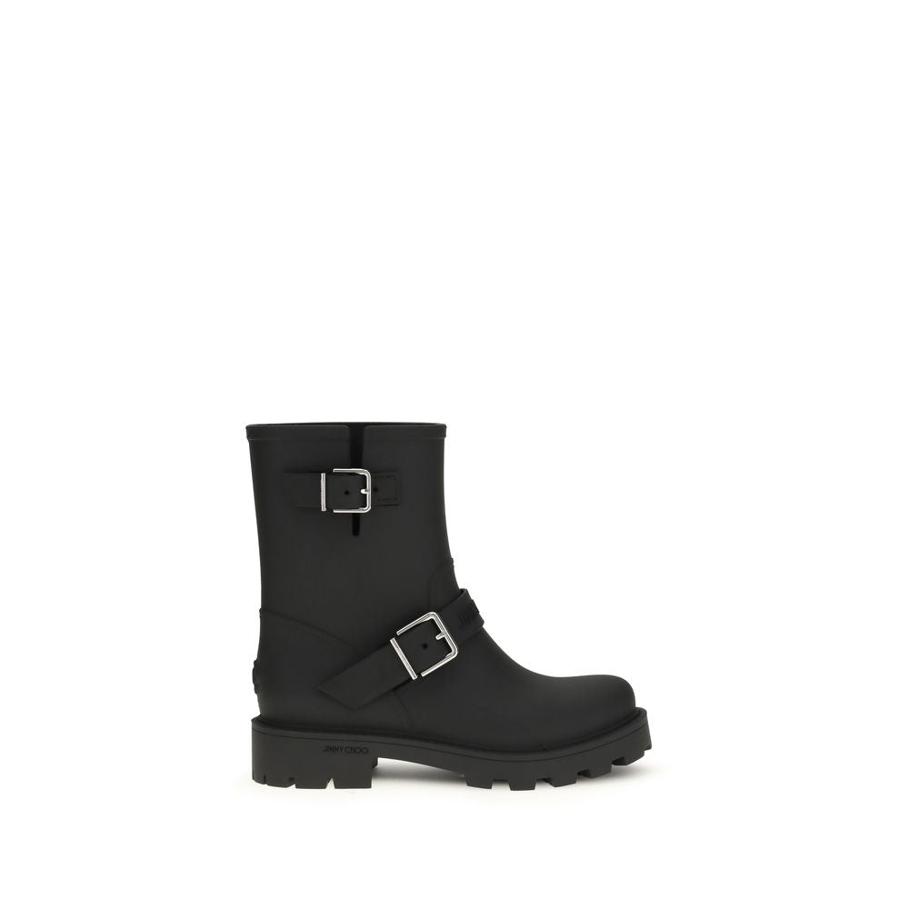 Jimmy Choo Black Polyurethane Rain Women's Boots