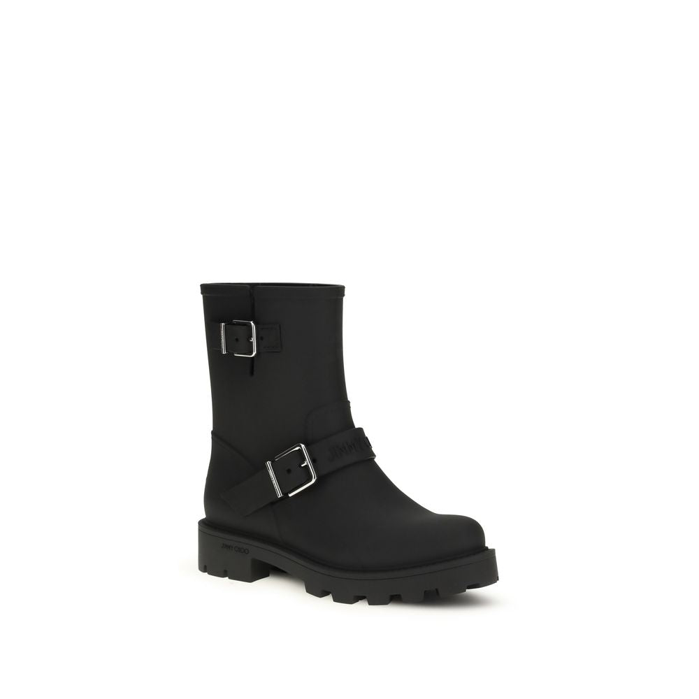 Jimmy Choo Black Polyurethane Rain Women's Boots