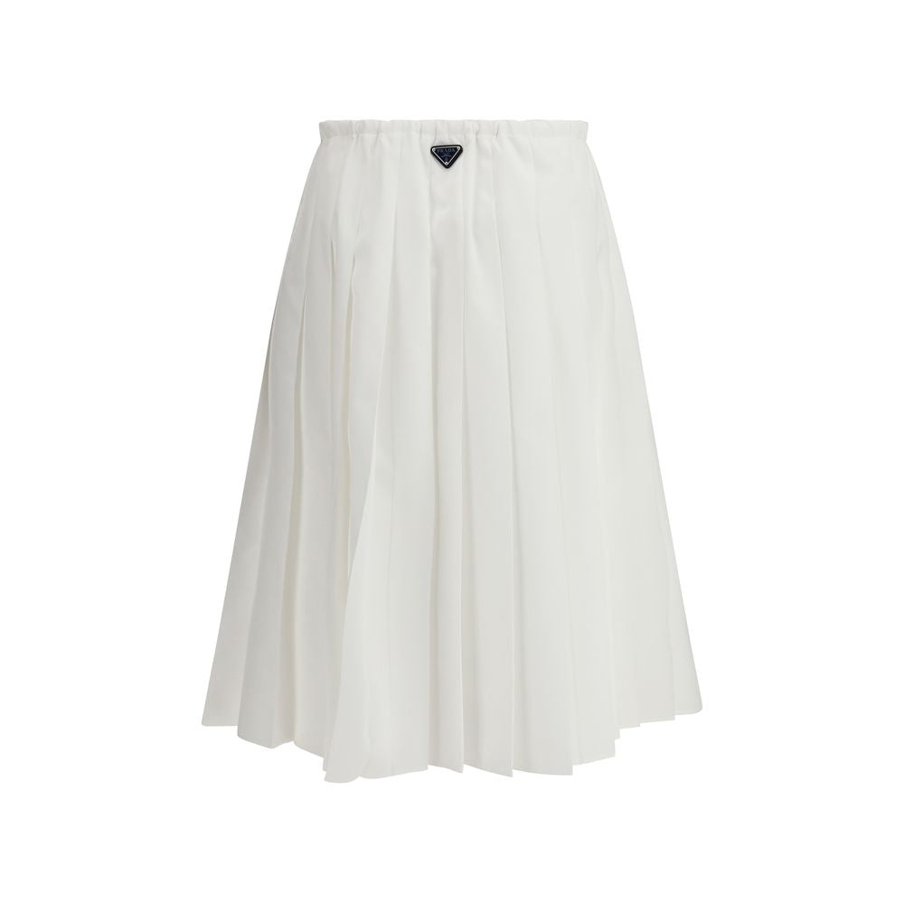 Prada White Cotton Long Women's Skirt
