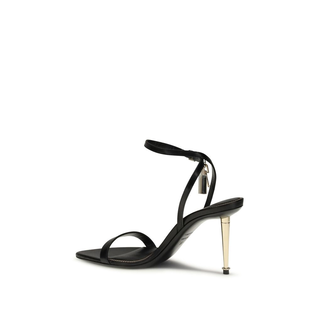 Tom Ford Black Goatskin Stiletto Heel Women's Sandals
