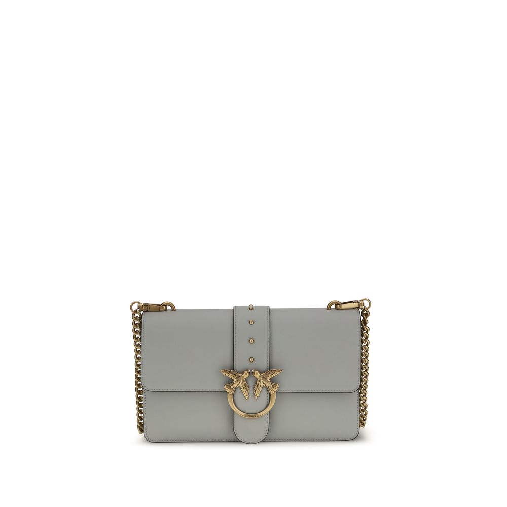PINKO Gray Calf Leather Bos Taurus Shoulder Women's Bag