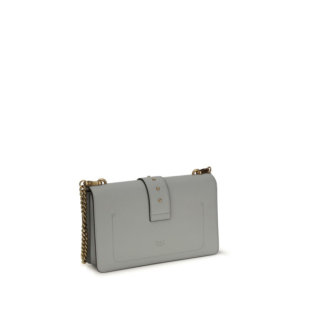 PINKO Gray Calf Leather Bos Taurus Shoulder Women's Bag