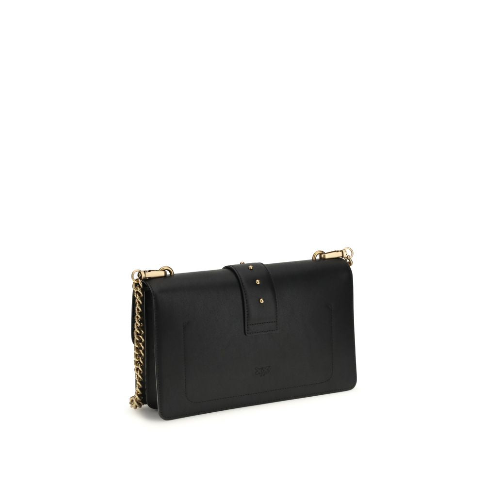 PINKO Black Calf Leather Bos Taurus Shoulder Women's Bag