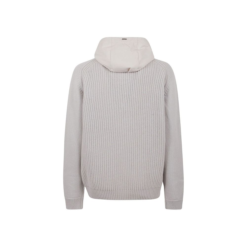 Herno Gray Wool Men's Hoodie