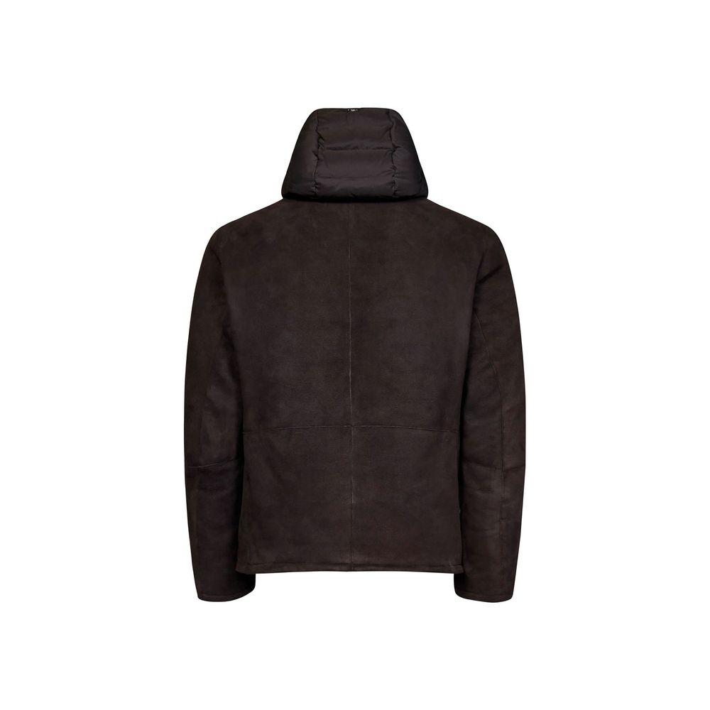 Herno Brown Lambskin Full-Length Men's Jacket