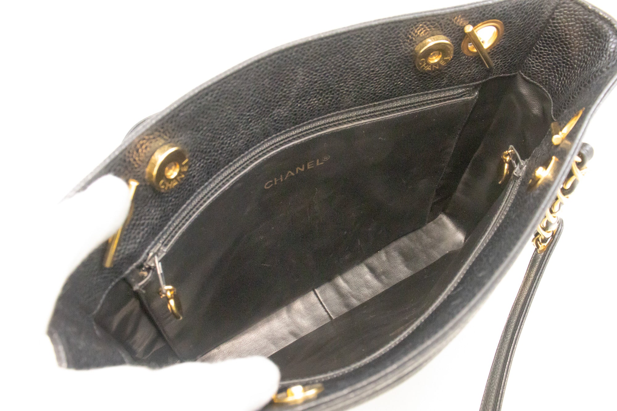 Chanel Triple Coco Black Leather Shoulder Bag (Pre-Owned)