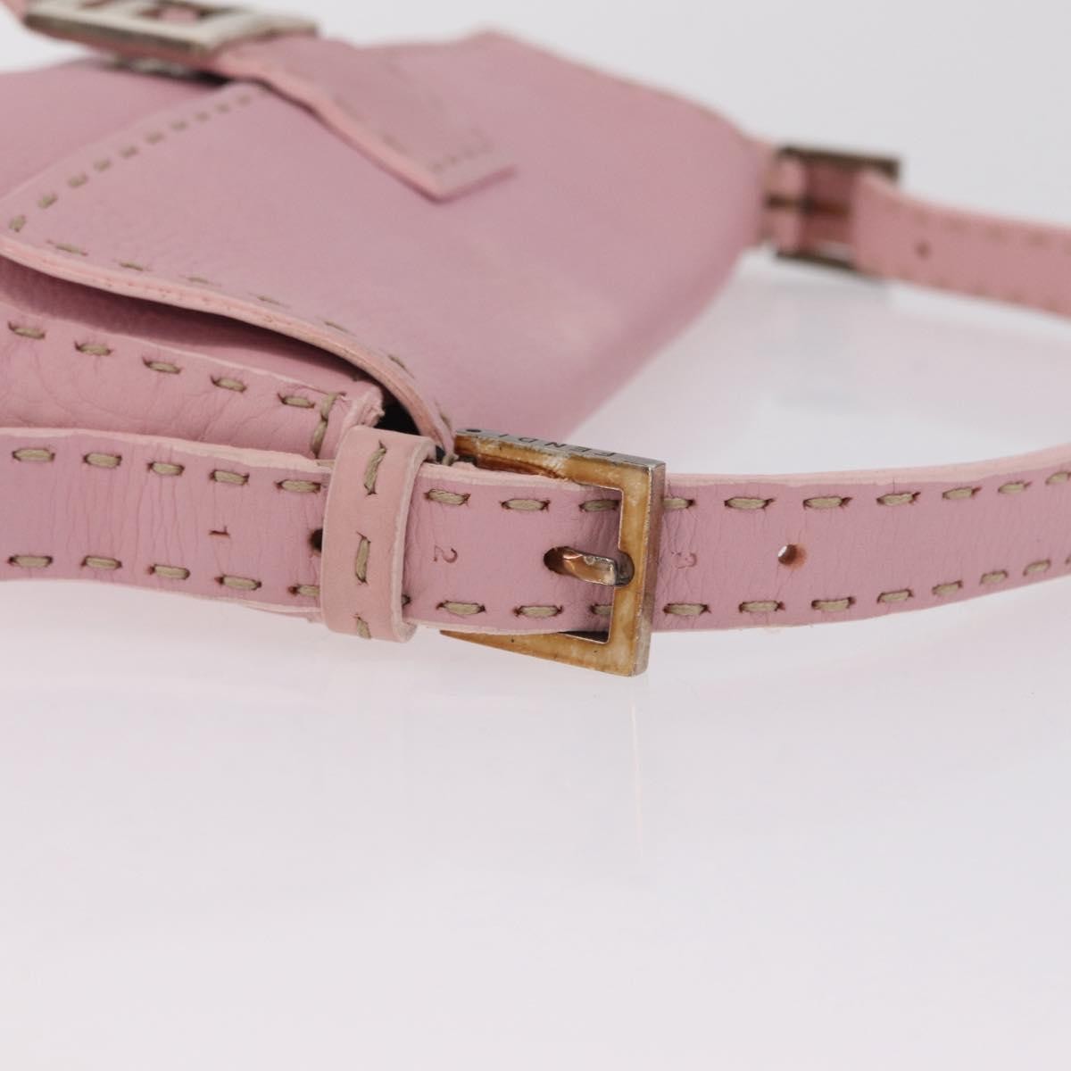 Fendi Selleria Baguette Leather Pink Leather Handbag (Pre-Owned)