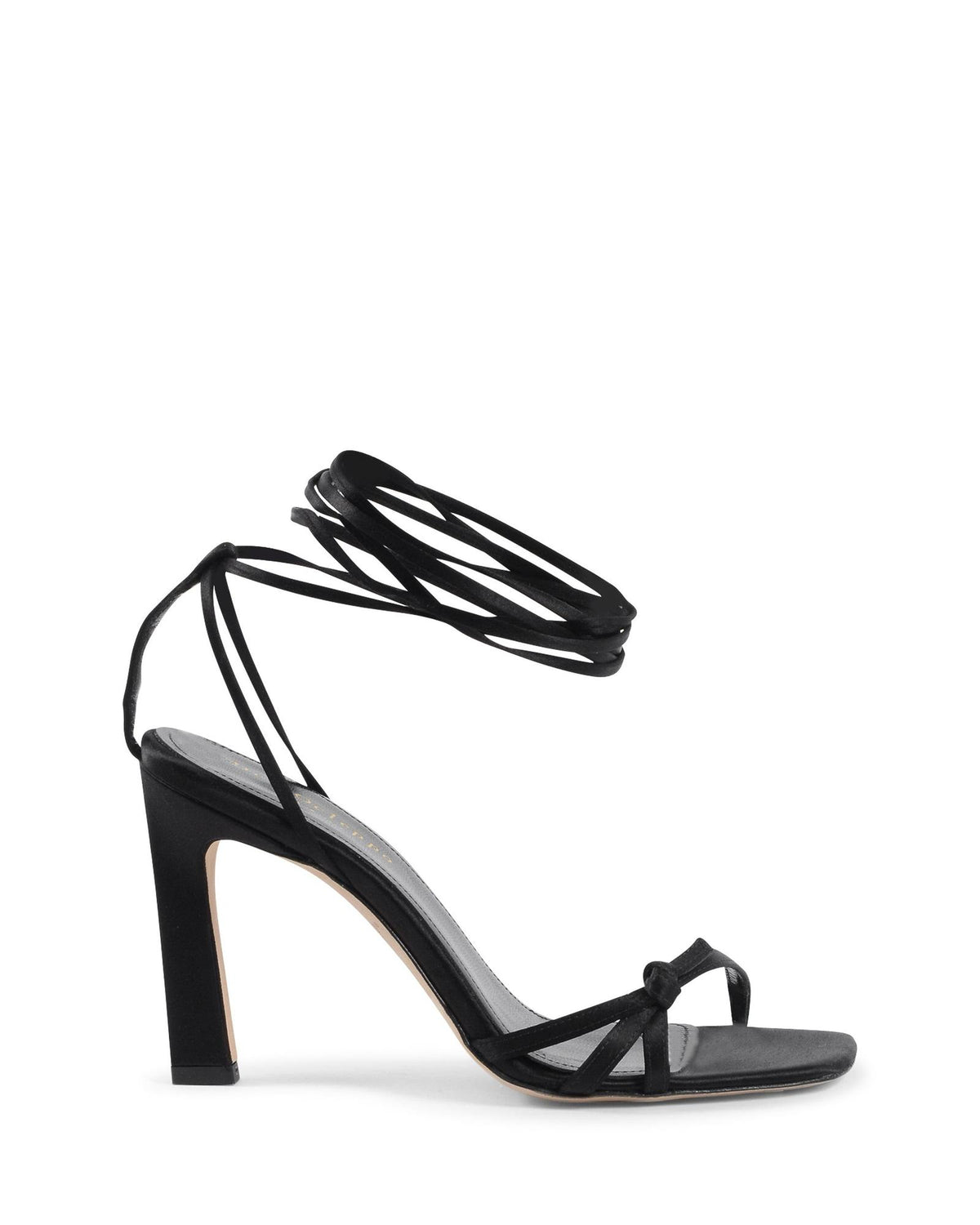 Dee Ocleppo Black Satin Strap-On Women's Sandals