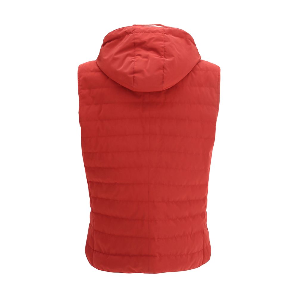 Brunello Cucinelli Red Polyester Sleeveless Men's Jacket