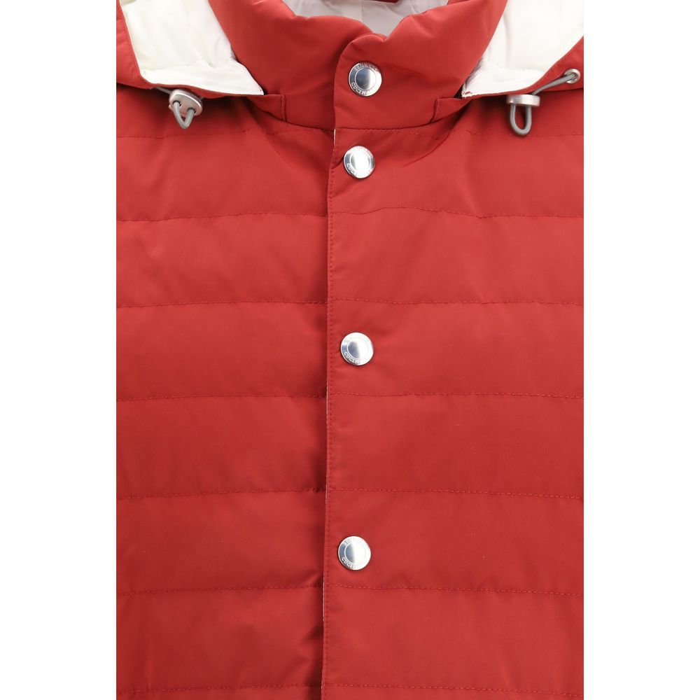 Brunello Cucinelli Red Polyester Sleeveless Men's Jacket
