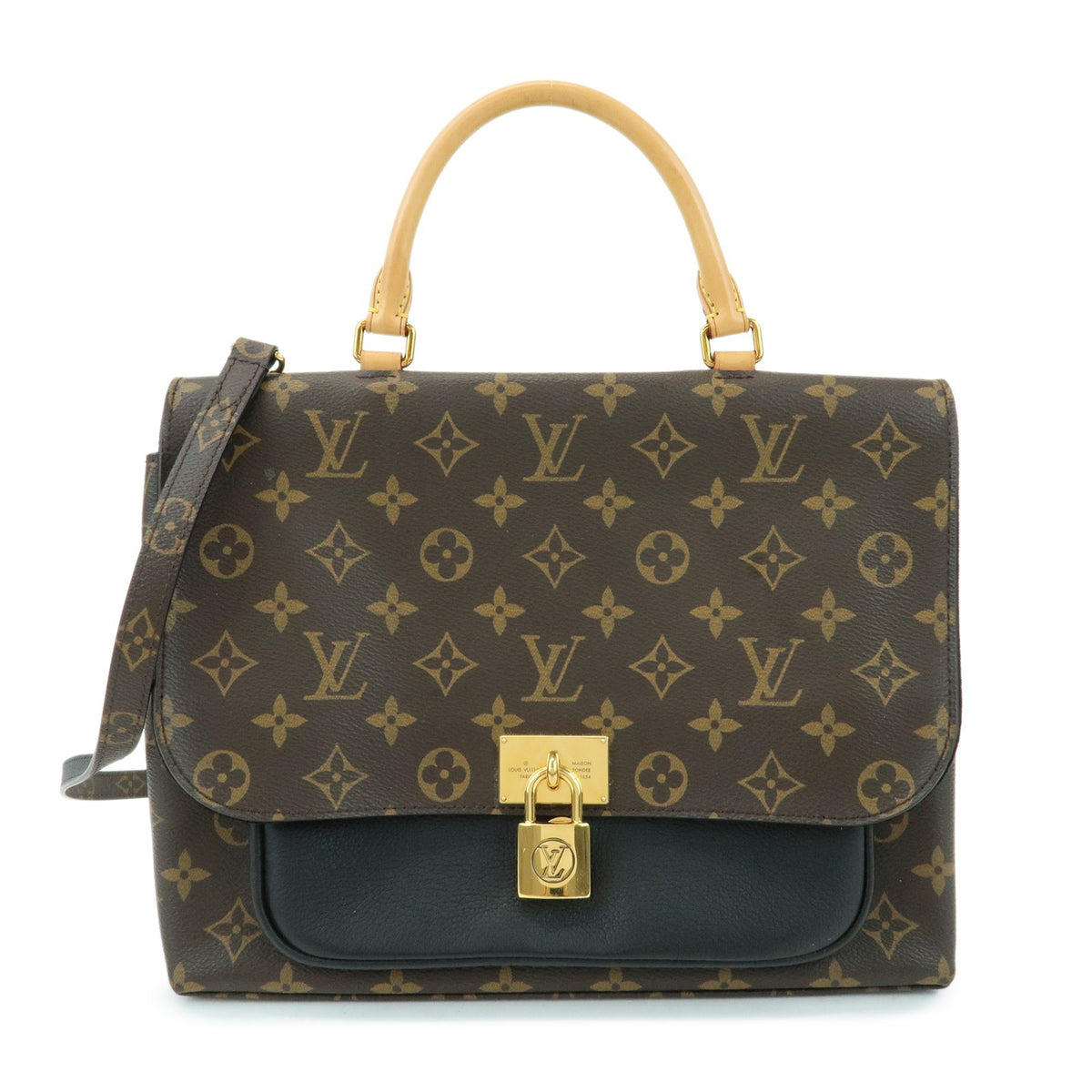 Louis Vuitton Marignan Monogram Canvas With Leather Brown Canvas Handbag (Pre-Owned)