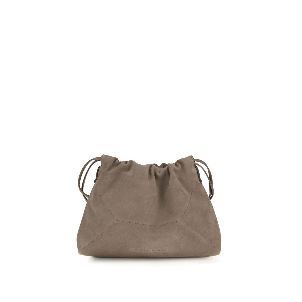 Brunello Cucinelli Beige Calf Leather Bos Taurus Shoulder Women's Bag