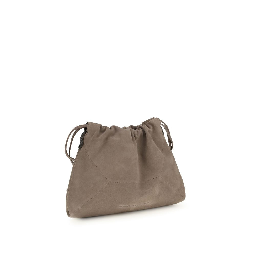 Brunello Cucinelli Beige Calf Leather Bos Taurus Shoulder Women's Bag