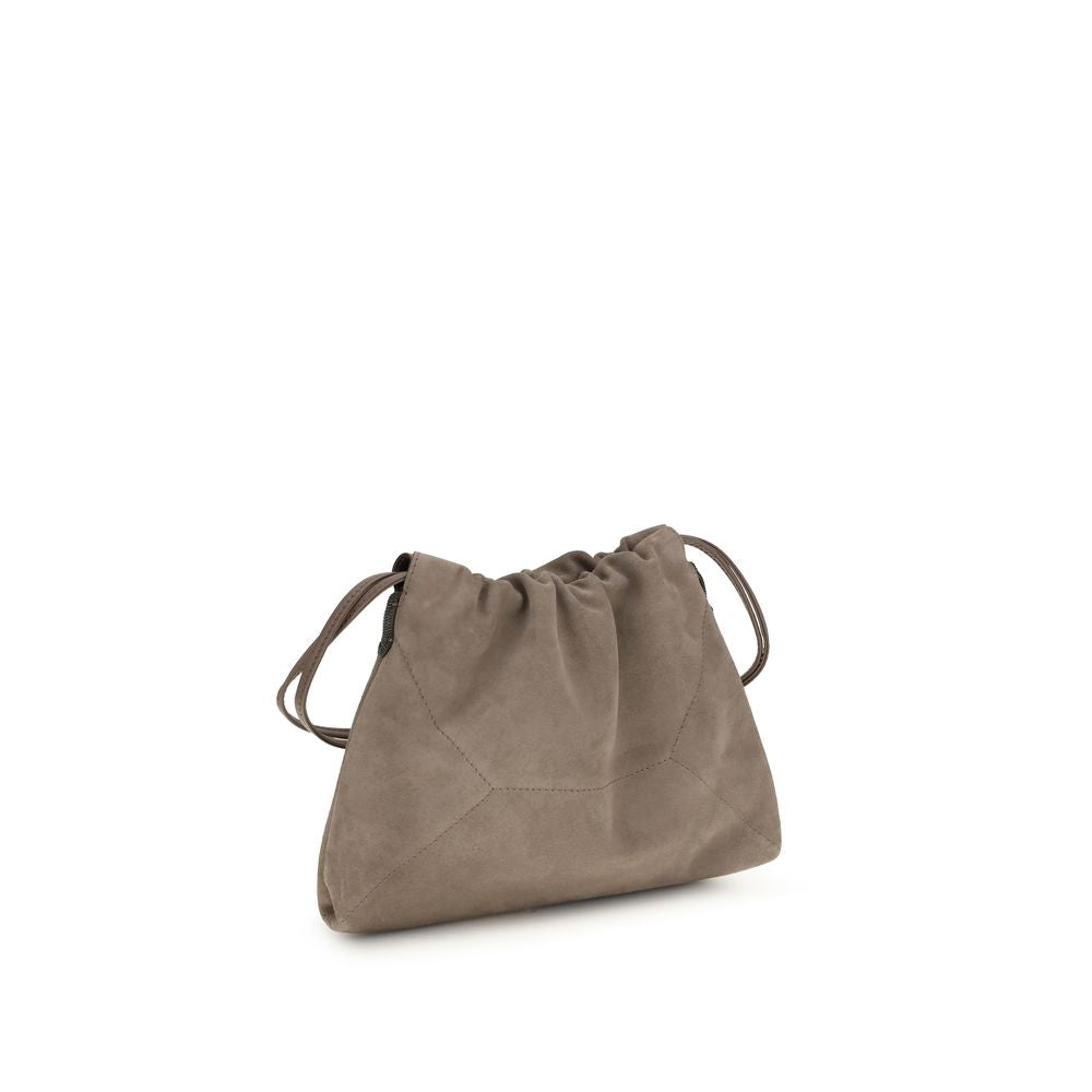 Brunello Cucinelli Beige Calf Leather Bos Taurus Shoulder Women's Bag