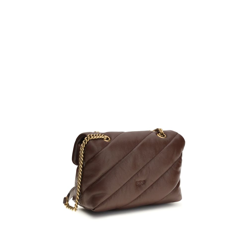 PINKO Brown Calf Leather Bos Taurus Shoulder Women's Bag