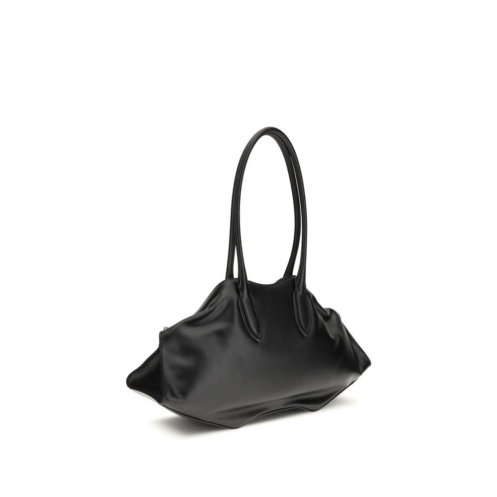 Alexander McQueen Black Calf Leather Bos Taurus Shoulder Women's Bag
