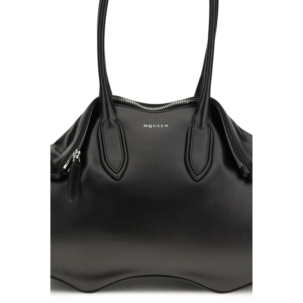 Alexander McQueen Black Calf Leather Bos Taurus Shoulder Women's Bag