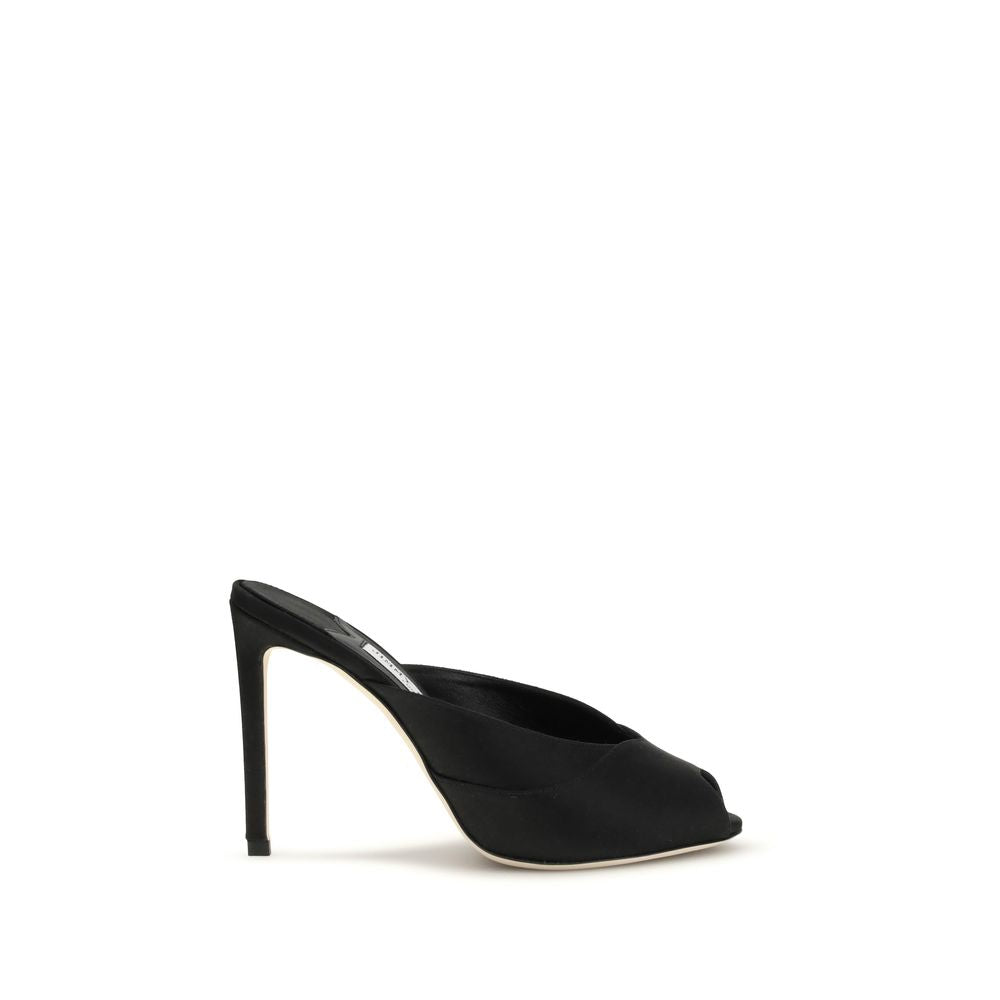 Jimmy Choo Black Calf Leather Bos Taurus Stiletto Heel Women's Sandals