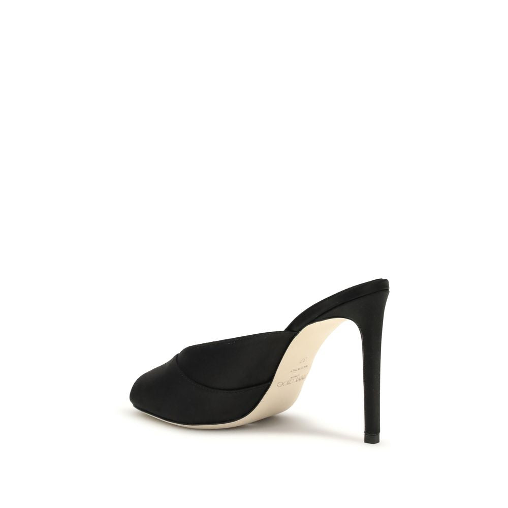 Jimmy Choo Black Calf Leather Bos Taurus Stiletto Heel Women's Sandals