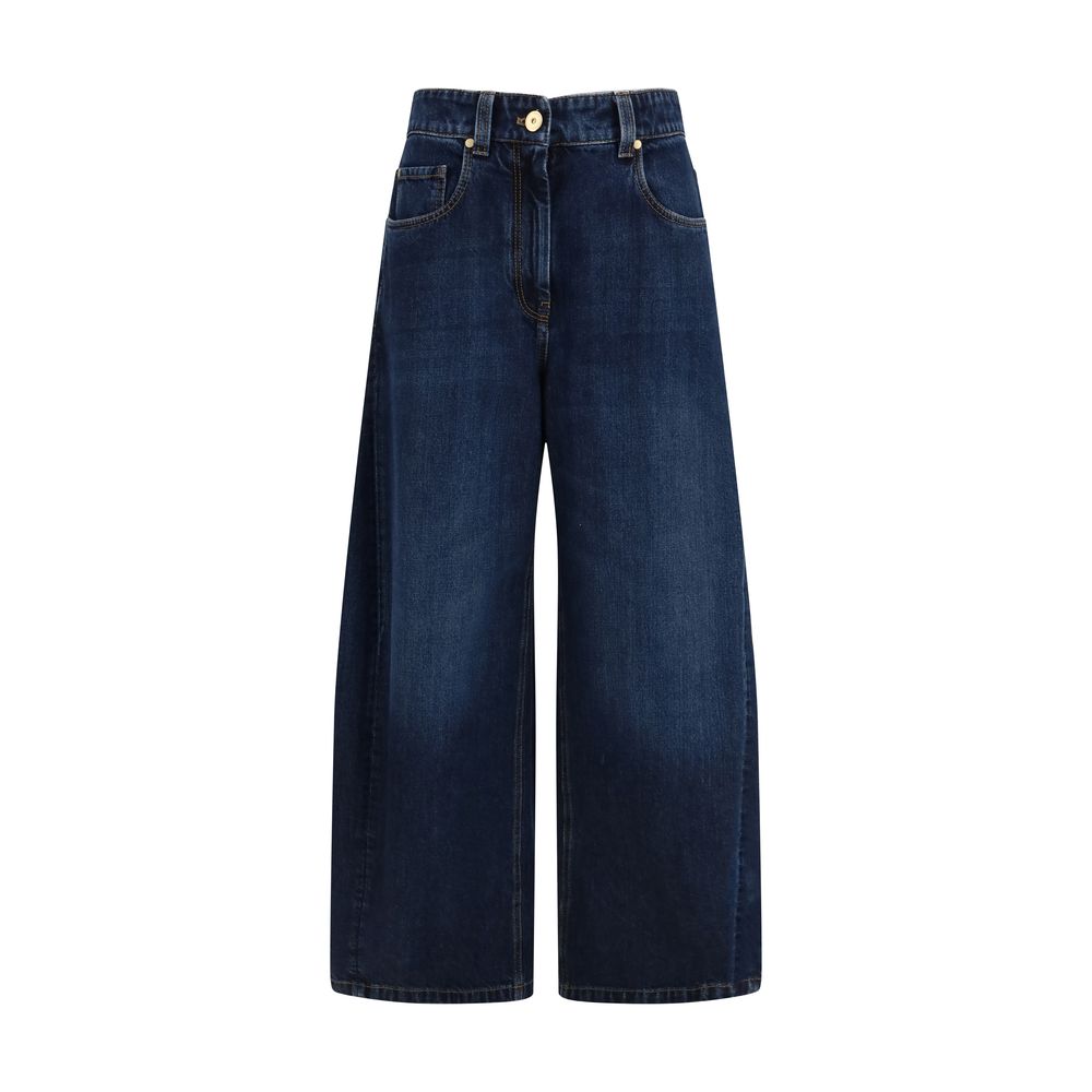 Brunello Cucinelli Blue Cotton Jeans Women's Denim
