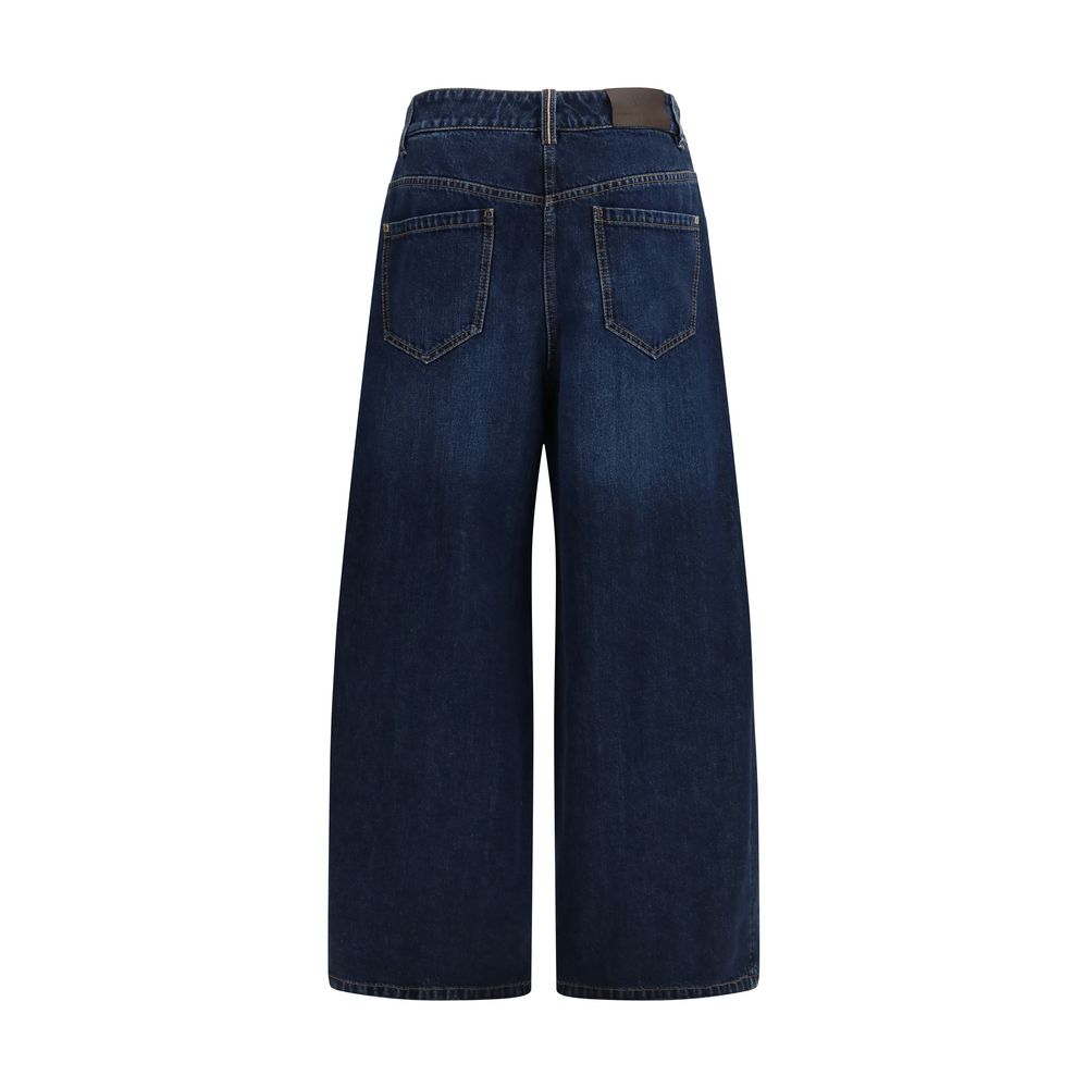 Brunello Cucinelli Blue Cotton Jeans Women's Denim