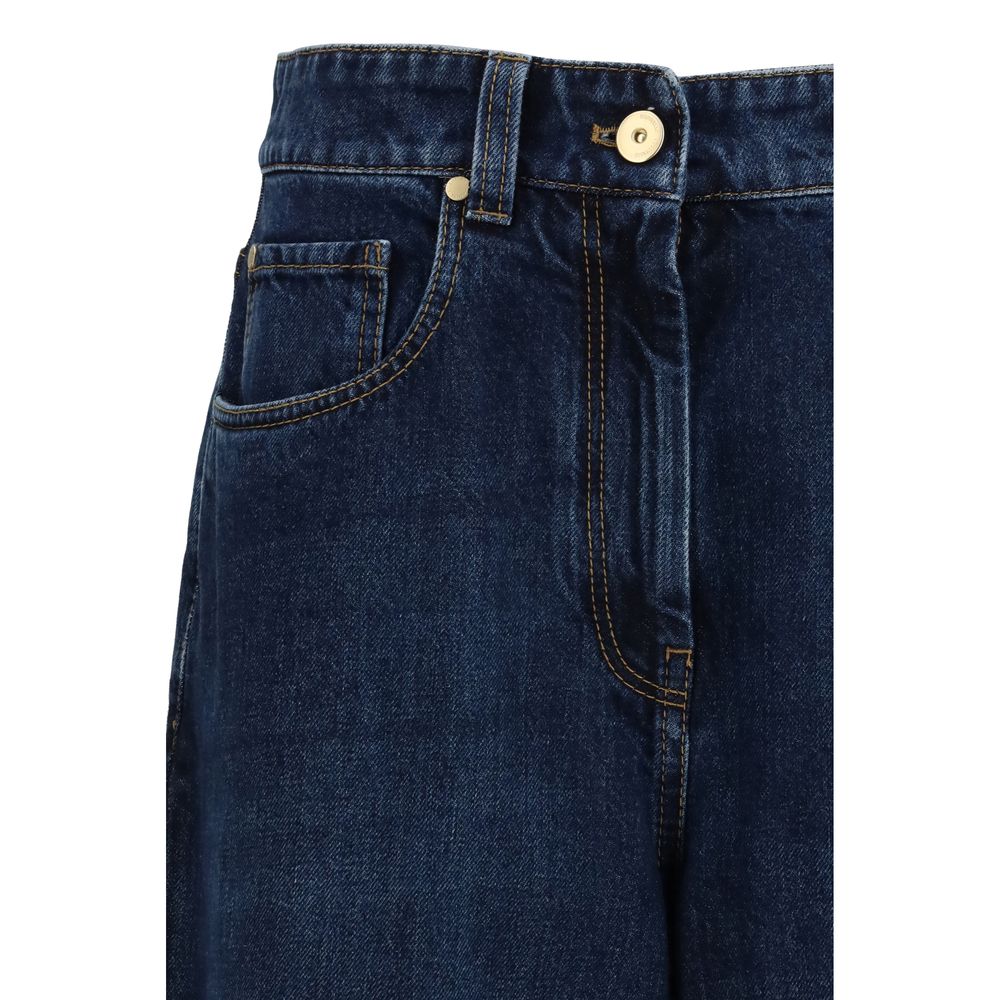 Brunello Cucinelli Blue Cotton Jeans Women's Denim