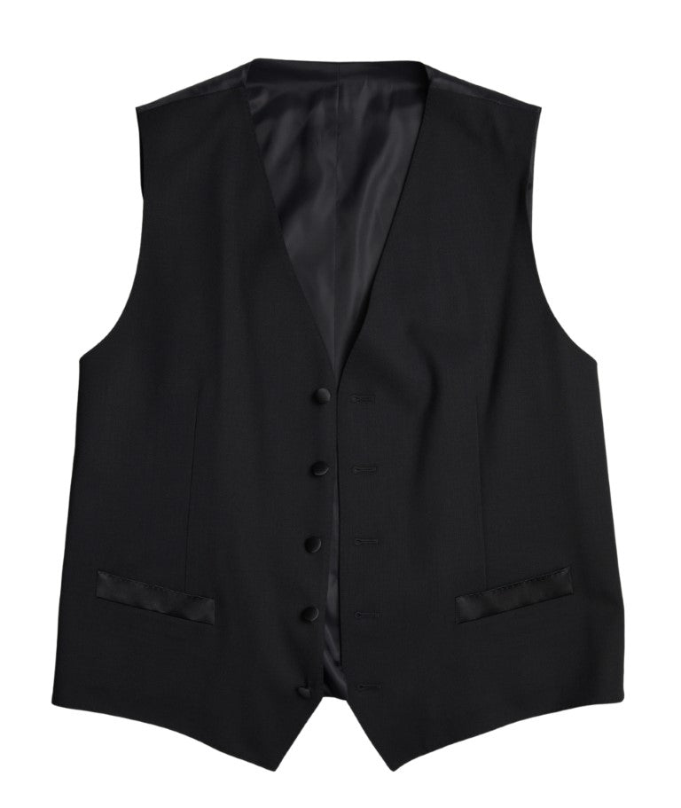 Dolce & Gabbana Black Wool Two-Piece Men's Suit