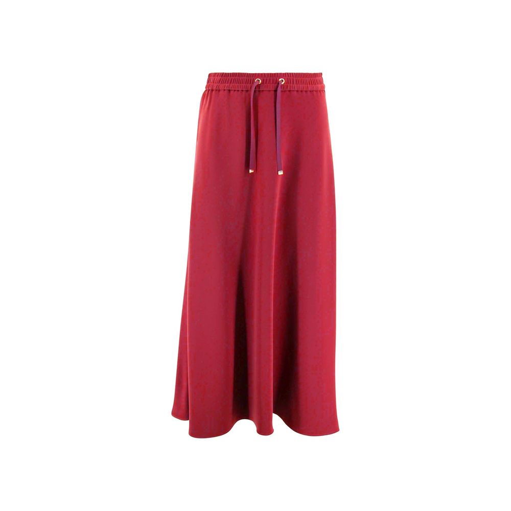 Herno Red Acetate Midi Women's Skirt