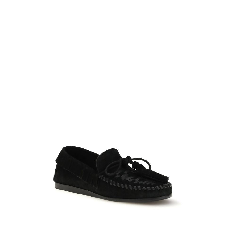 Isabel Marant Black Calf Leather Bos Taurus Slip-On Women's Loafers