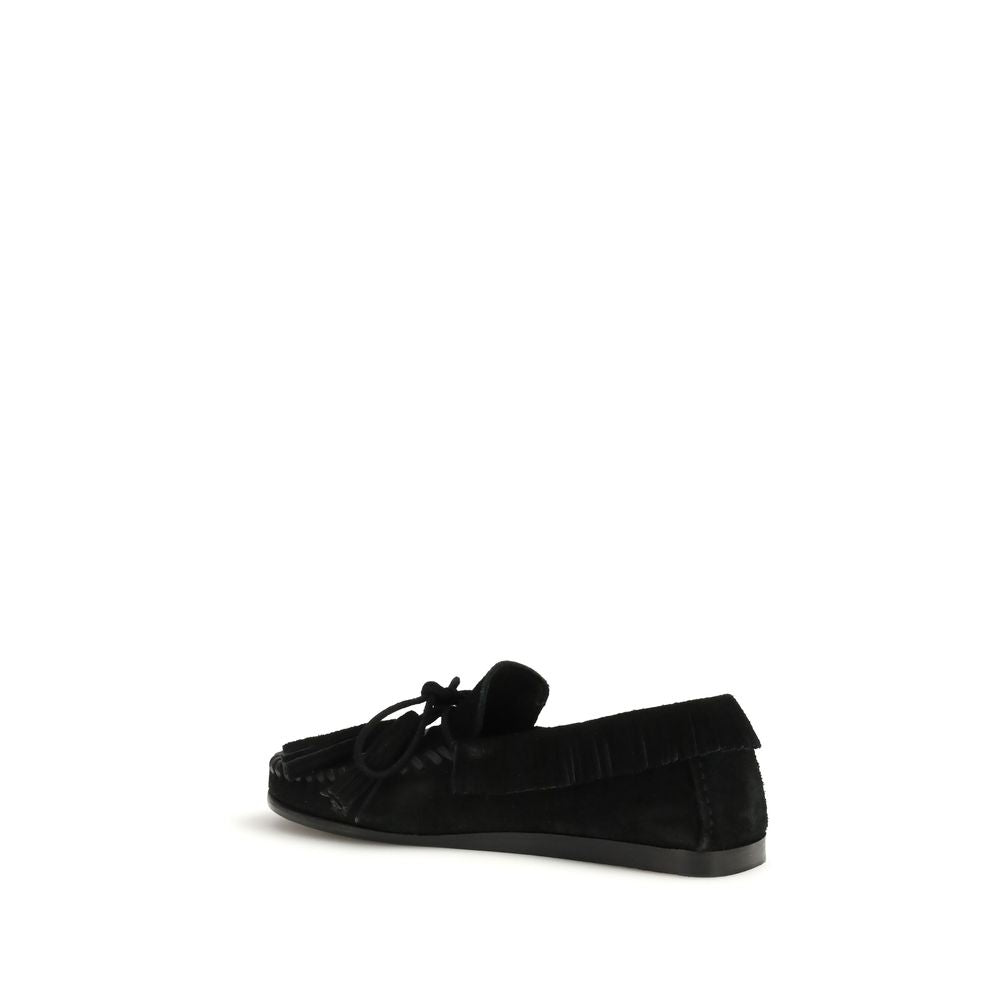 Isabel Marant Black Calf Leather Bos Taurus Slip-On Women's Loafers