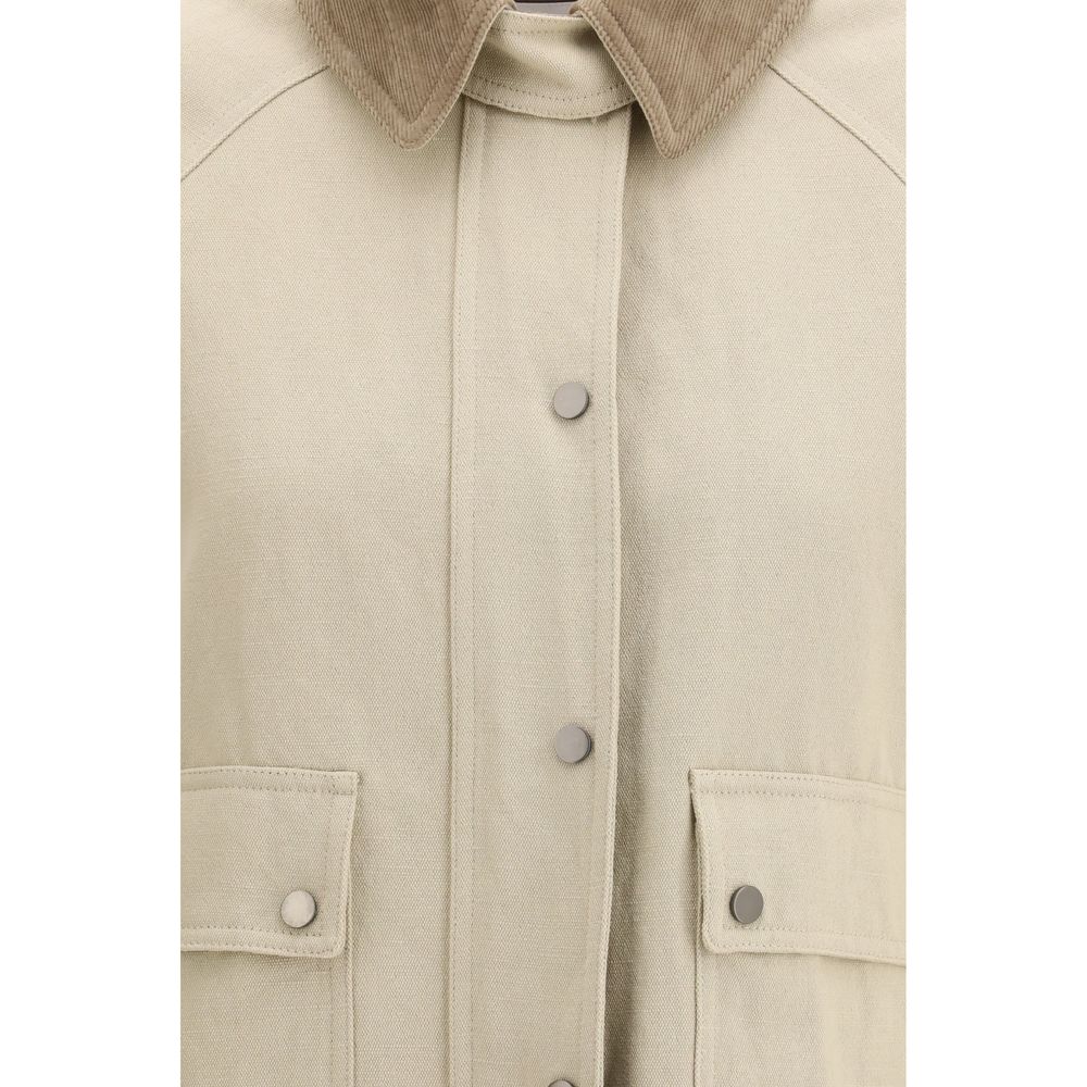 Brunello Cucinelli Beige Cotton Women's Coat
