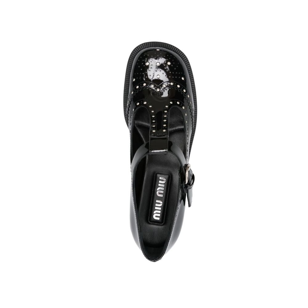 Miu Miu Black Calfskin Women's Flats