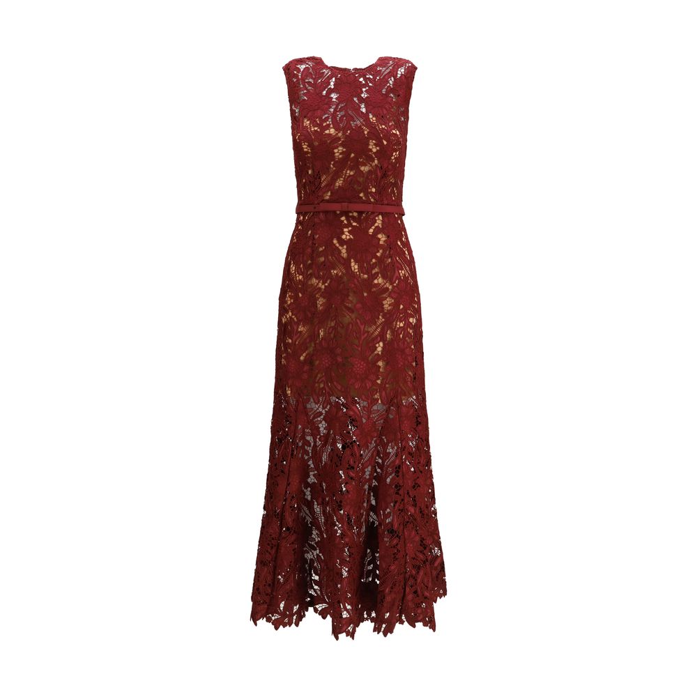 Self-Portrait Bordeaux Polyester Cocktail Women's Dress