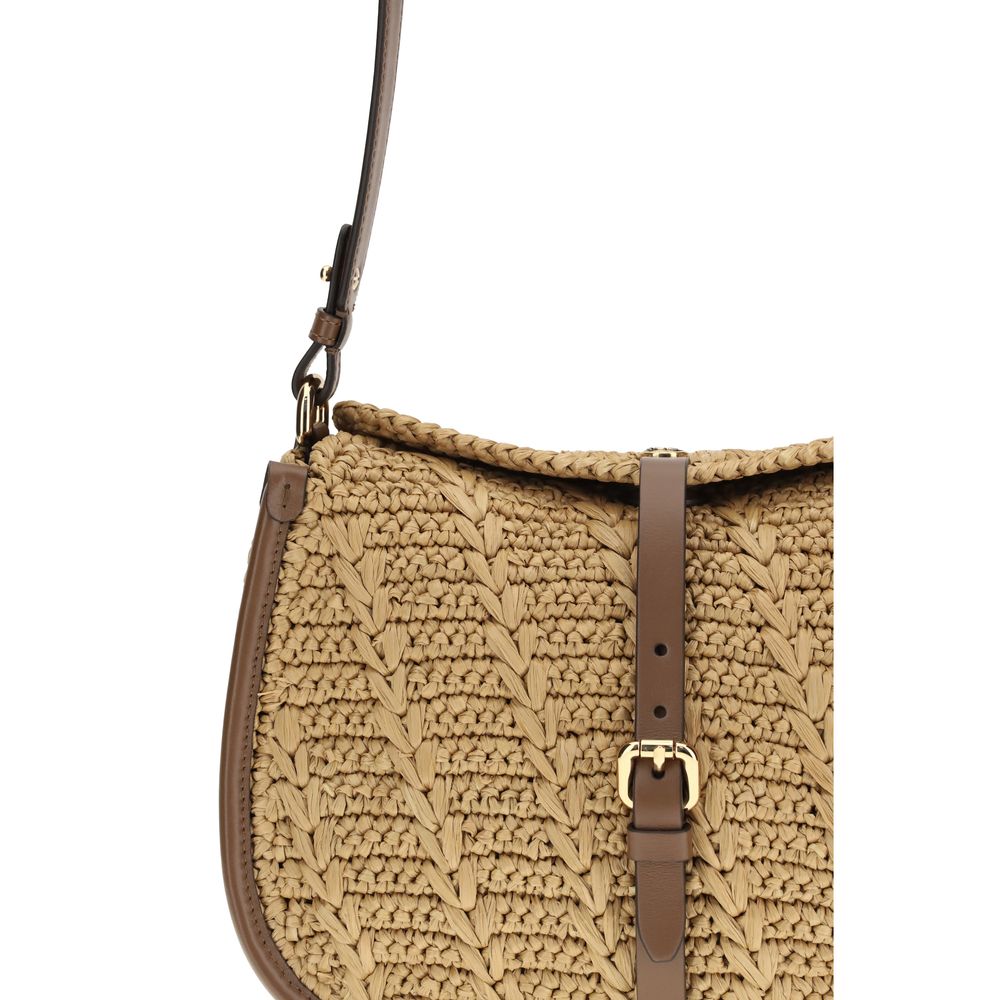 Etro Beige Raffia Shoulder Women's Bag