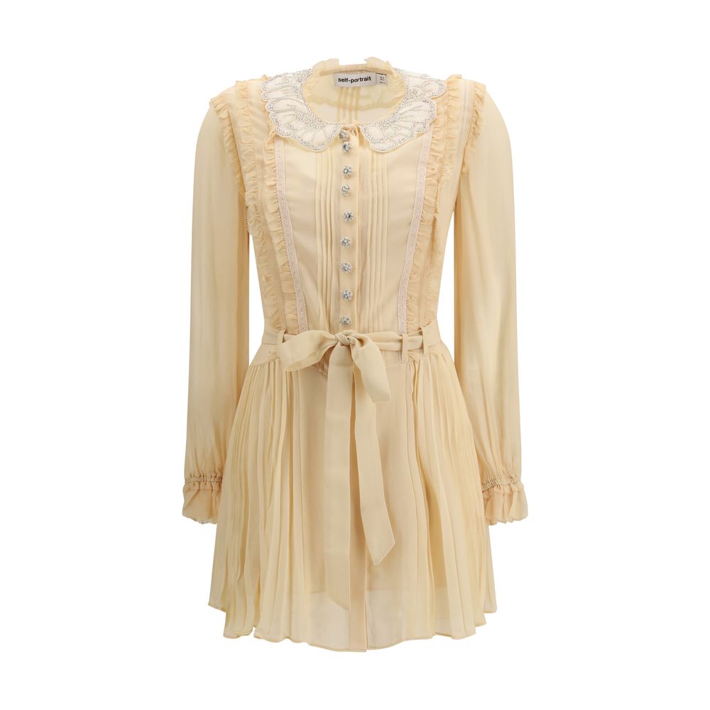 Self-Portrait Beige Viscose Casual Women's Dress