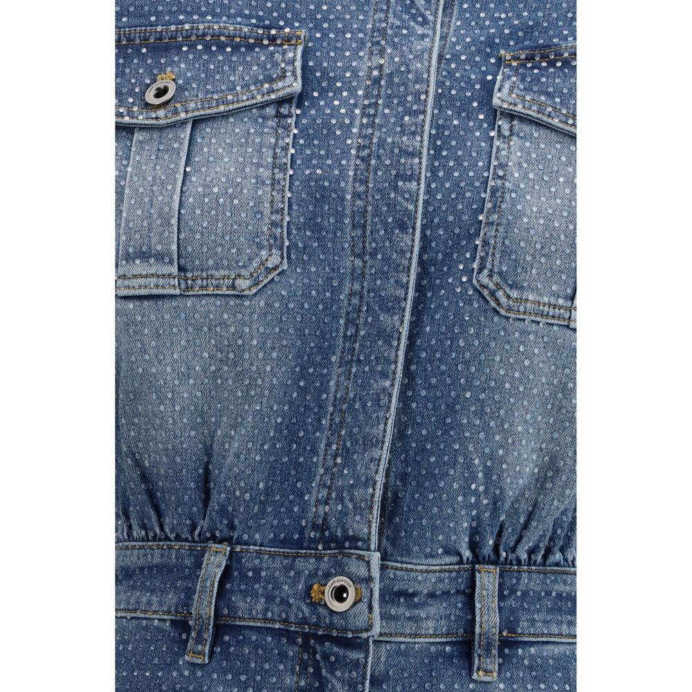 Self-Portrait Blue Cotton Women's Jumpsuit