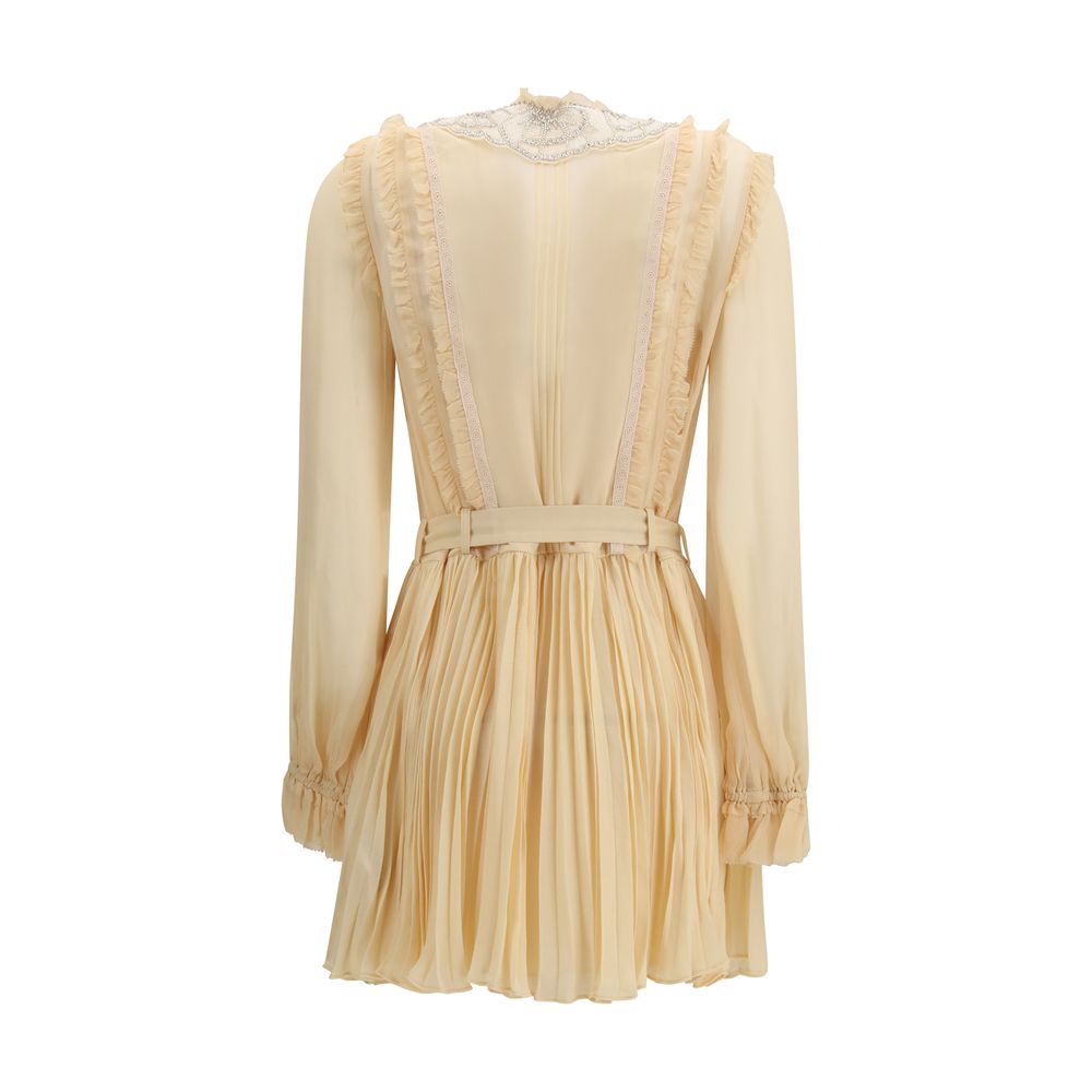 Self-Portrait Beige Viscose Casual Women's Dress