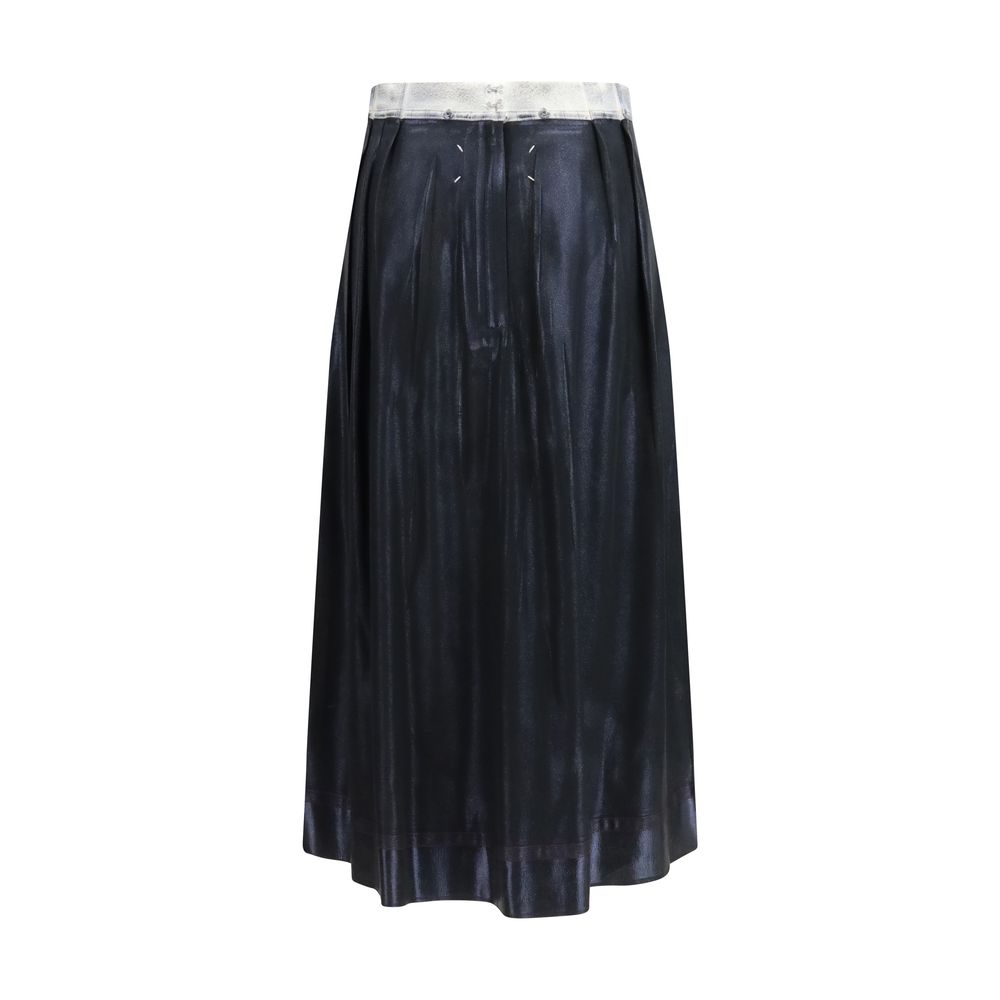Maison Margiela Blue Acetate Midi Women's Skirt