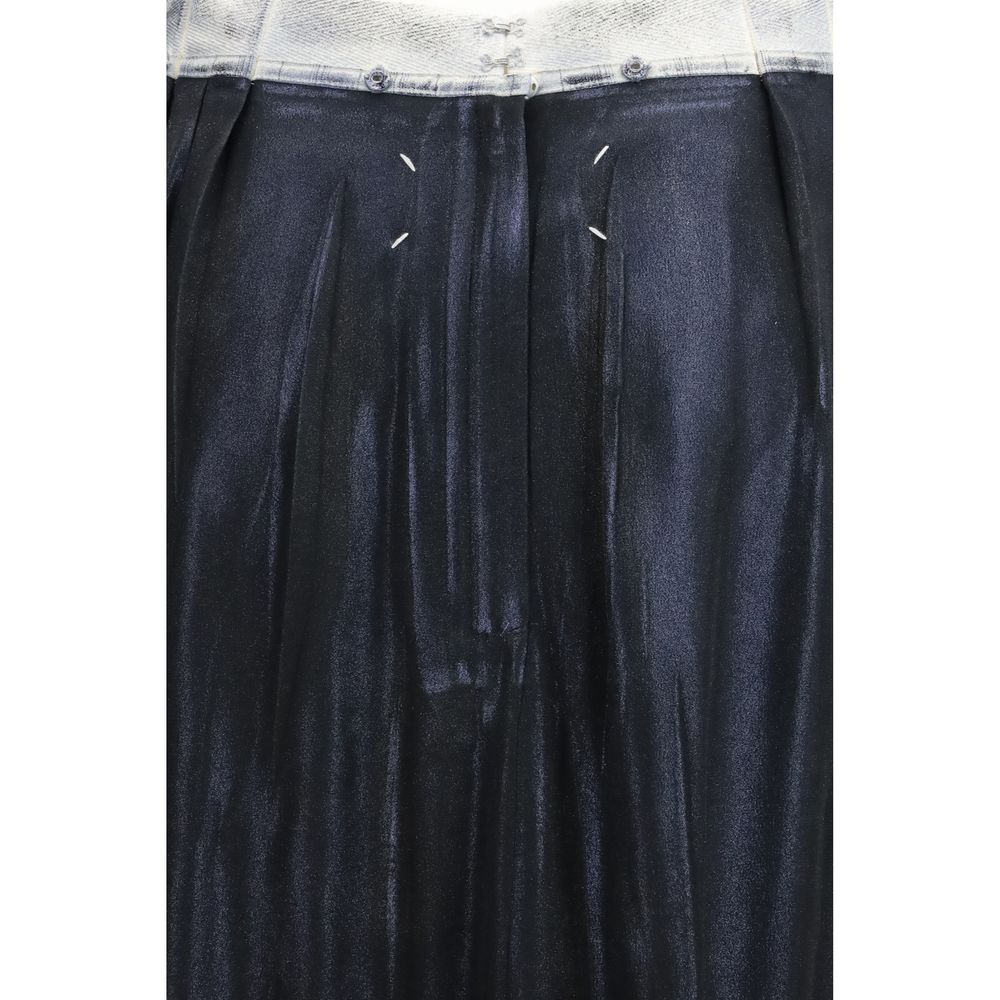 Maison Margiela Blue Acetate Midi Women's Skirt