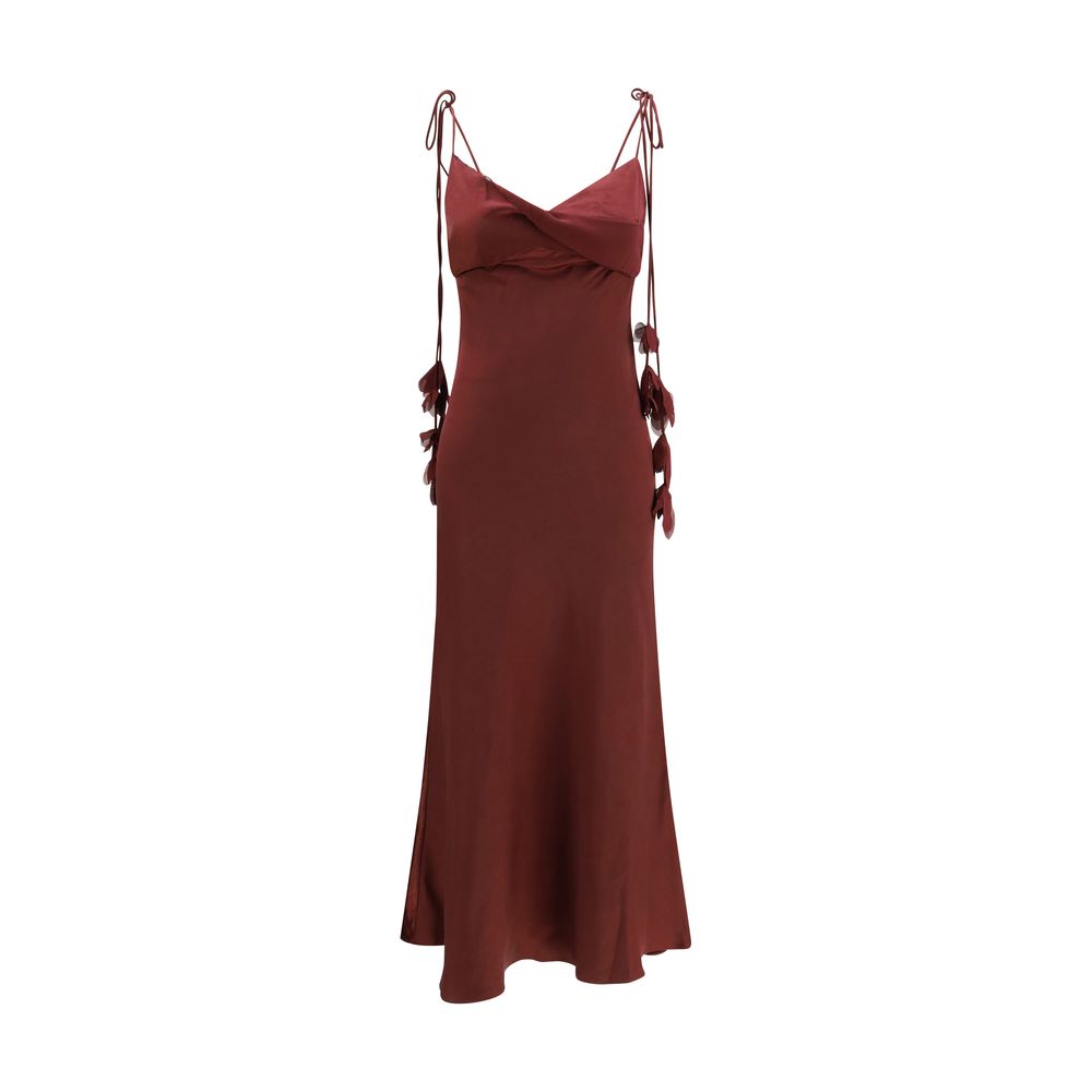 Self-Portrait Bordeaux Polyester Casual Women's Dress