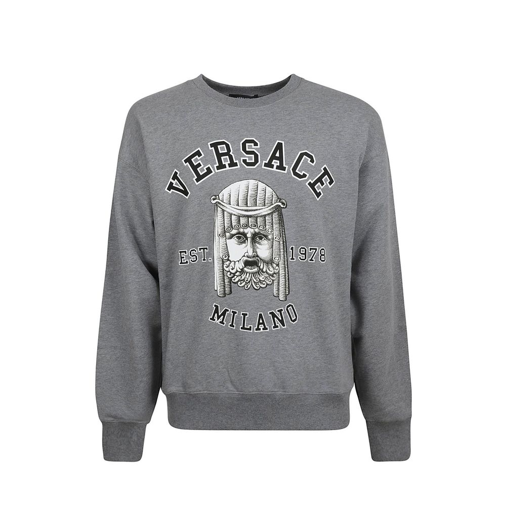 Versace Gray Cotton Men's Sweatshirt