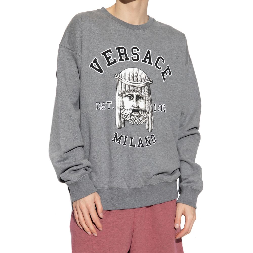 Versace Gray Cotton Men's Sweatshirt