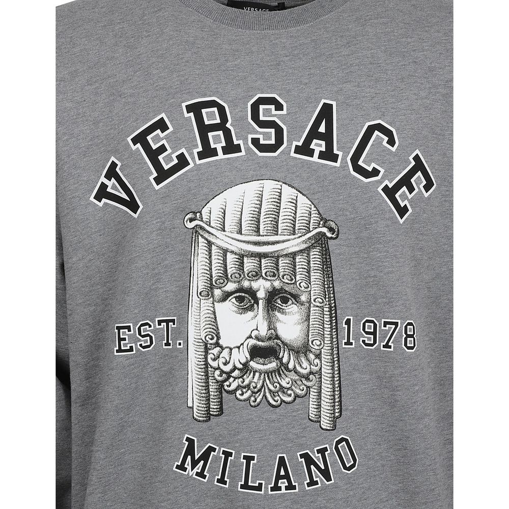 Versace Gray Cotton Men's Sweatshirt