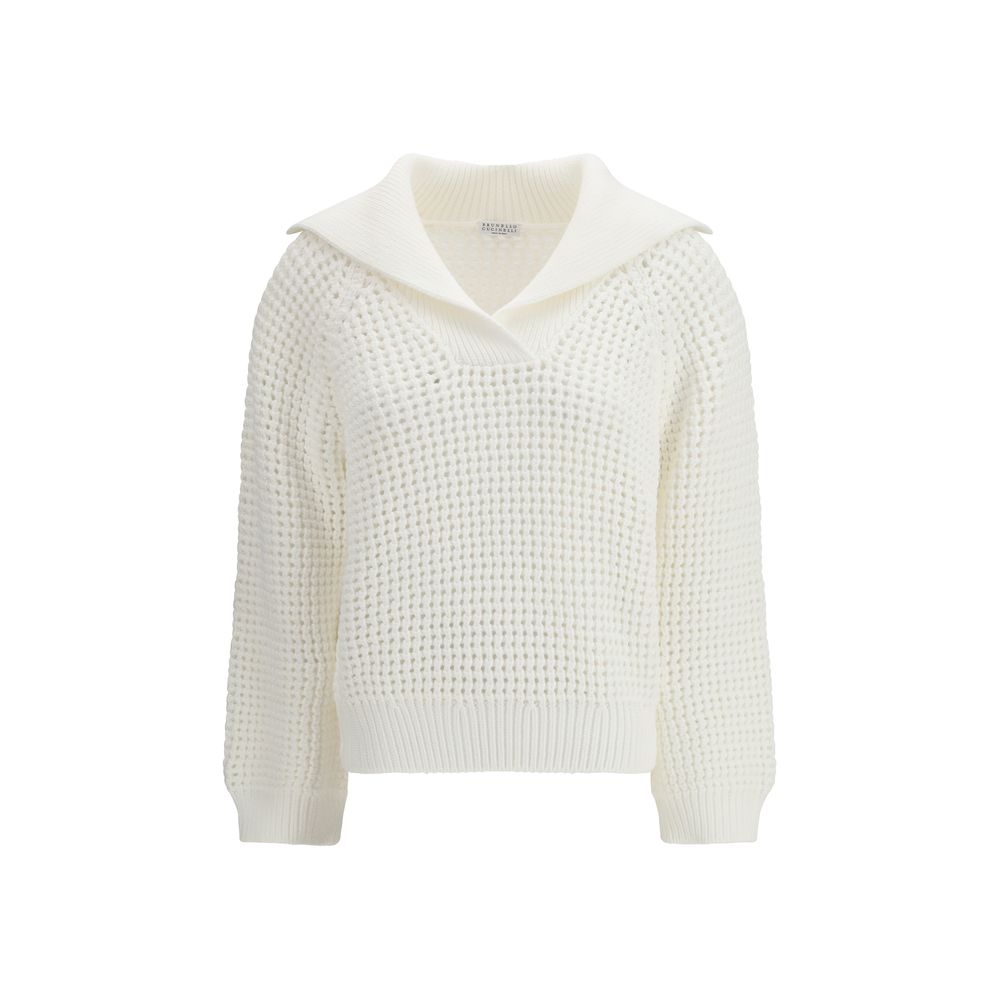 Brunello Cucinelli White Cotton Women's Sweatshirt