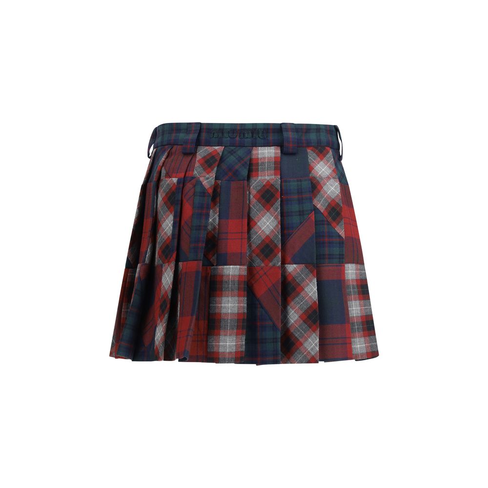 Miu Miu Multicolor Wool Mini Women's Skirt