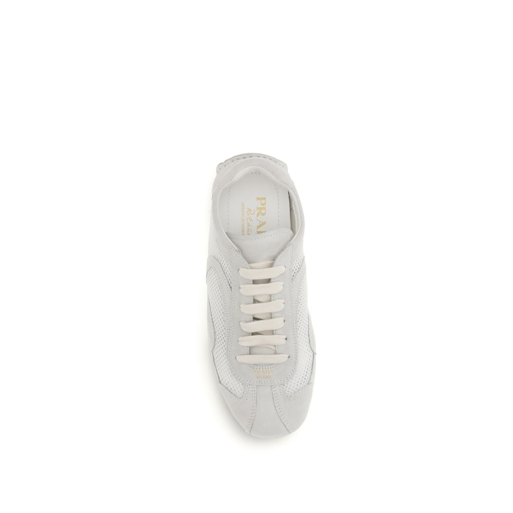 Prada White Fabric Low Top Women's Sneakers