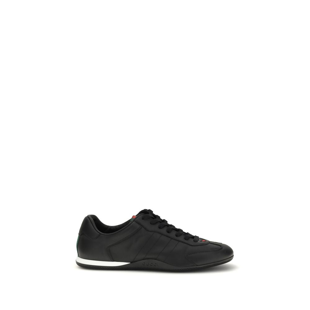 Gucci Black Calf Leather Bos Taurus Low Top Men's Sneakers