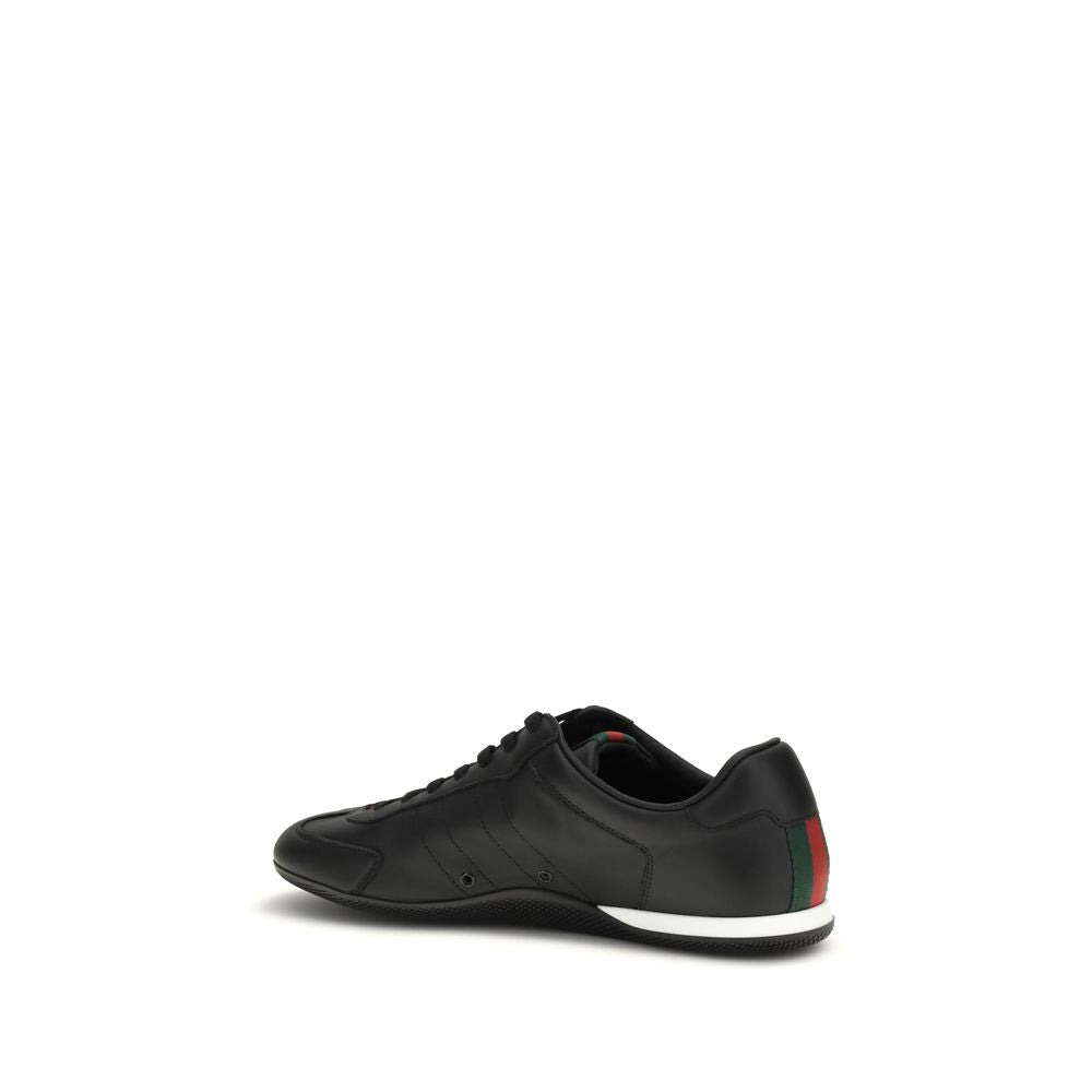 Gucci Black Calf Leather Bos Taurus Low Top Men's Sneakers