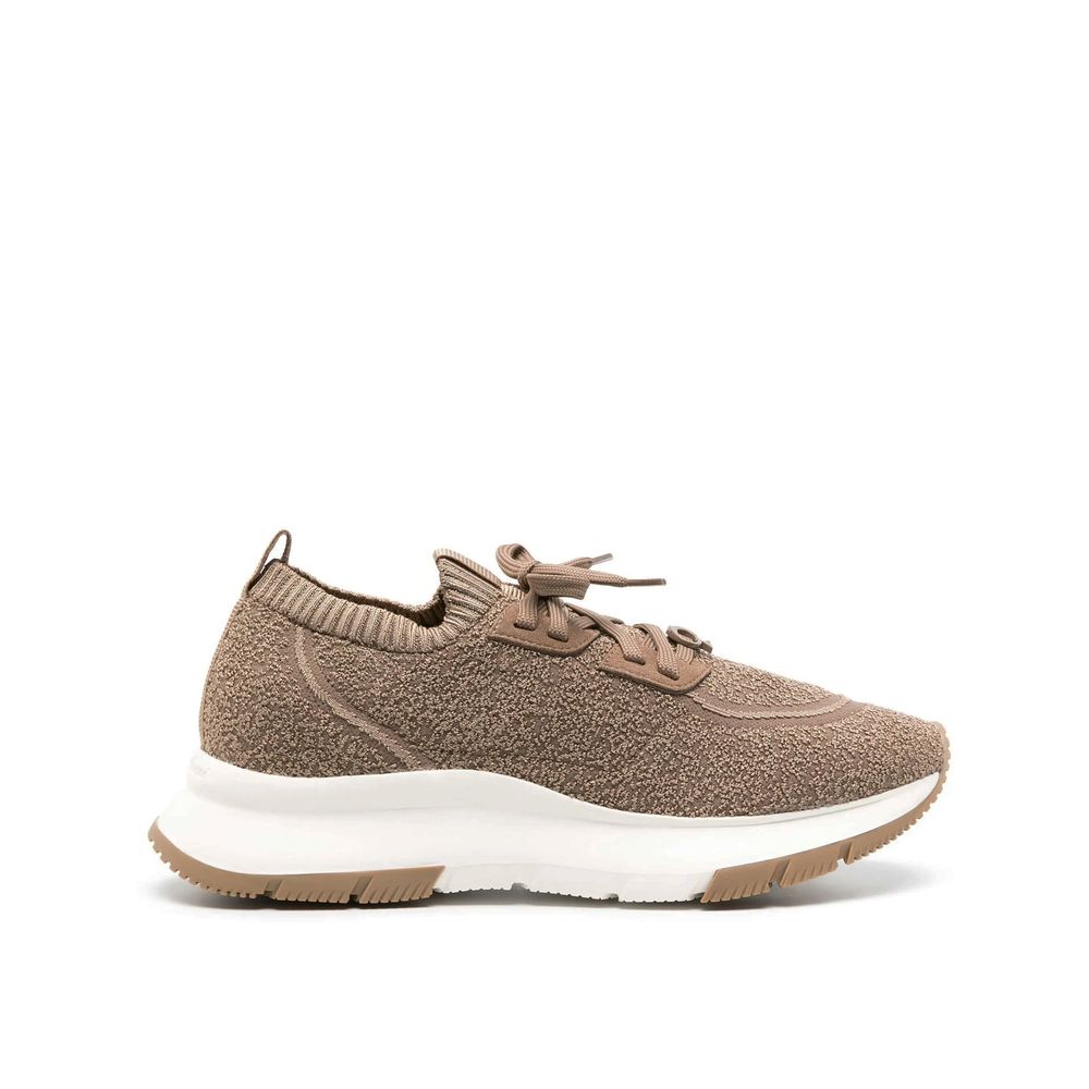 Gianvito Rossi Brown Fabric Athletic Women's Sneakers
