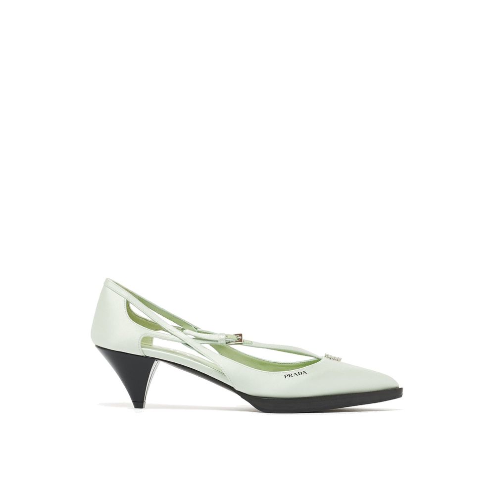 Prada Bicolor Silk Mid Heel Women's Pumps